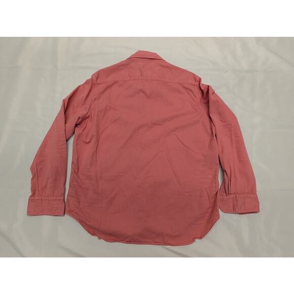 Frank & Eileen Eileen Distressed Relaxed Button Up Shirt Salmon Rose Women Med - Picture 8 of 8